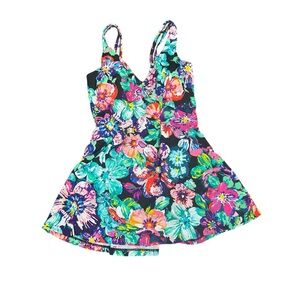 Vibrant Floral Women's One Piece Swimsuit dress